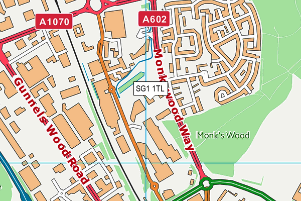 SG1 1TL map - OS VectorMap District (Ordnance Survey) SG1 1TL map - OS VectorMap District (Ordnance Survey)