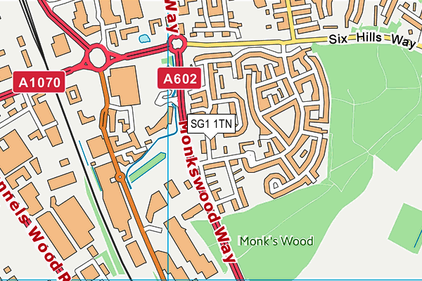 SG1 1TN map - OS VectorMap District (Ordnance Survey) SG1 1TN map - OS VectorMap District (Ordnance Survey)