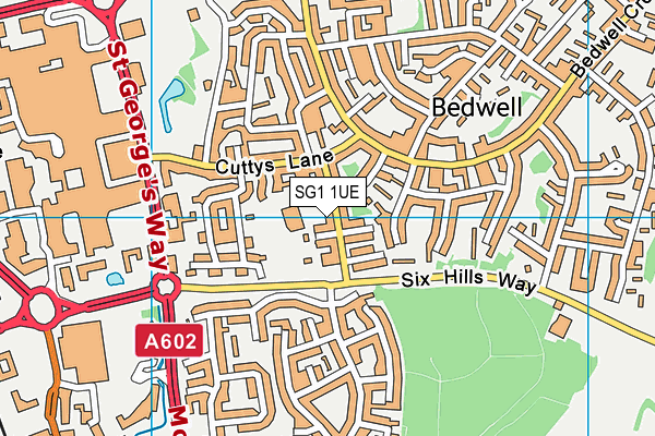 SG1 1UE map - OS VectorMap District (Ordnance Survey) SG1 1UE map - OS VectorMap District (Ordnance Survey)