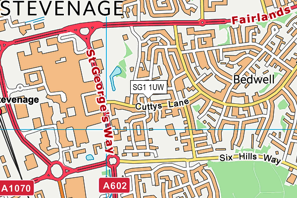 SG1 1UW map - OS VectorMap District (Ordnance Survey) SG1 1UW map - OS VectorMap District (Ordnance Survey)