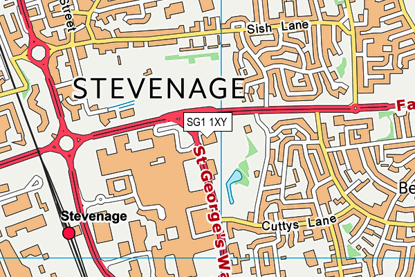 SG1 1XY map - OS VectorMap District (Ordnance Survey) SG1 1XY map - OS VectorMap District (Ordnance Survey)