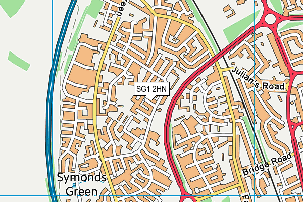 SG1 2HN map - OS VectorMap District (Ordnance Survey) SG1 2HN map - OS VectorMap District (Ordnance Survey)