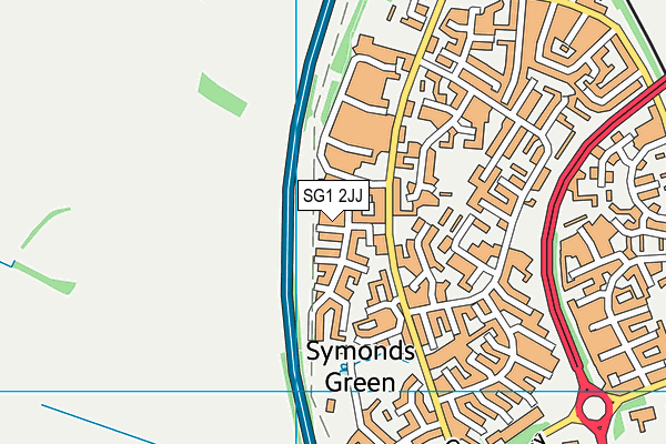 SG1 2JJ map - OS VectorMap District (Ordnance Survey) SG1 2JJ map - OS VectorMap District (Ordnance Survey)