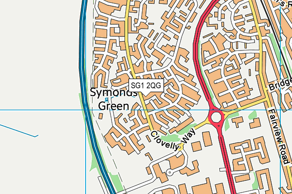 SG1 2QG map - OS VectorMap District (Ordnance Survey) SG1 2QG map - OS VectorMap District (Ordnance Survey)