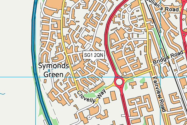 SG1 2QN map - OS VectorMap District (Ordnance Survey) SG1 2QN map - OS VectorMap District (Ordnance Survey)