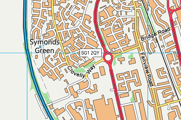 SG1 2QY map - OS VectorMap District (Ordnance Survey)