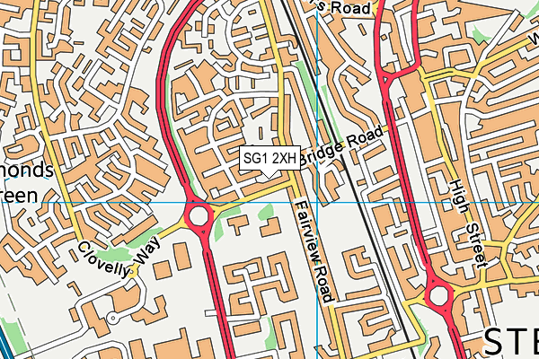 SG1 2XH map - OS VectorMap District (Ordnance Survey) SG1 2XH map - OS VectorMap District (Ordnance Survey)