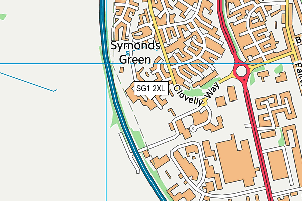 SG1 2XL map - OS VectorMap District (Ordnance Survey) SG1 2XL map - OS VectorMap District (Ordnance Survey)