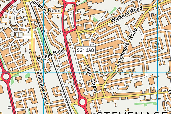 SG1 3AQ map - OS VectorMap District (Ordnance Survey)