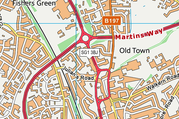 SG1 3BJ map - OS VectorMap District (Ordnance Survey) SG1 3BJ map - OS VectorMap District (Ordnance Survey)