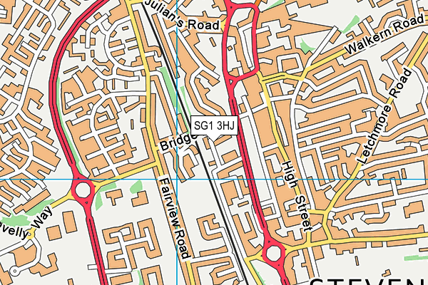 SG1 3HJ map - OS VectorMap District (Ordnance Survey)