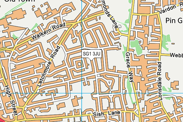 SG1 3JU map - OS VectorMap District (Ordnance Survey) SG1 3JU map - OS VectorMap District (Ordnance Survey)