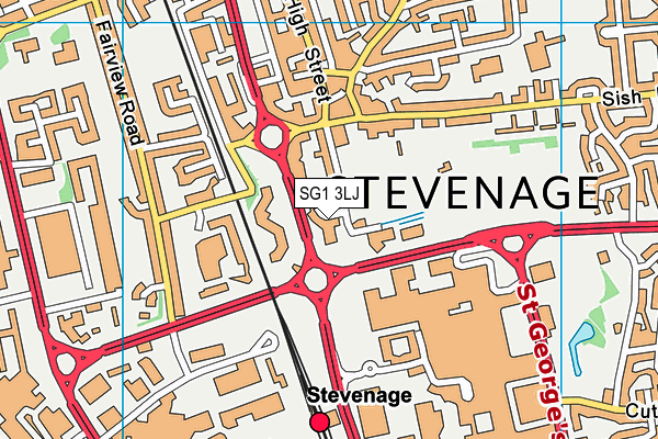 SG1 3LJ map - OS VectorMap District (Ordnance Survey)