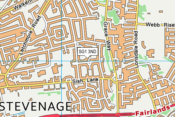 SG1 3ND map - OS VectorMap District (Ordnance Survey)
