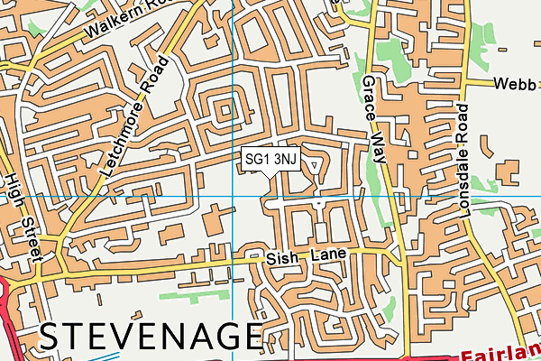 SG1 3NJ map - OS VectorMap District (Ordnance Survey) SG1 3NJ map - OS VectorMap District (Ordnance Survey)