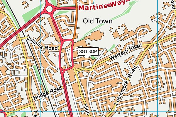 SG1 3QP map - OS VectorMap District (Ordnance Survey)