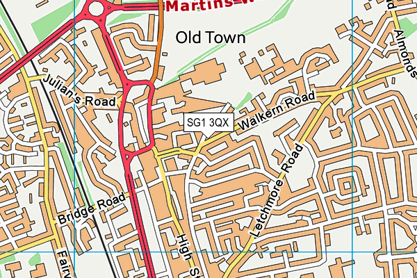 SG1 3QX map - OS VectorMap District (Ordnance Survey) SG1 3QX map - OS VectorMap District (Ordnance Survey)