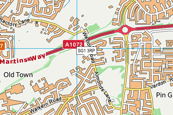SG1 3RP map - OS VectorMap District (Ordnance Survey) SG1 3RP map - OS VectorMap District (Ordnance Survey)