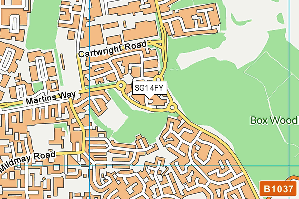 SG1 4FY map - OS VectorMap District (Ordnance Survey) SG1 4FY map - OS VectorMap District (Ordnance Survey)