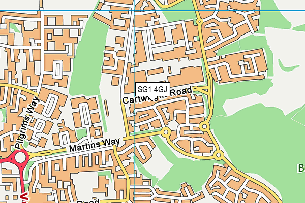 SG1 4GJ map - OS VectorMap District (Ordnance Survey) SG1 4GJ map - OS VectorMap District (Ordnance Survey)