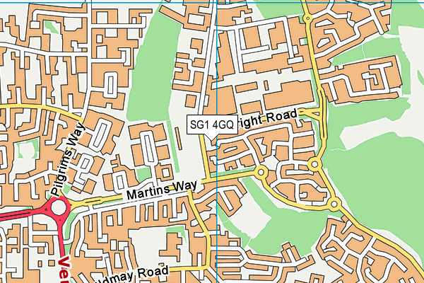 SG1 4GQ map - OS VectorMap District (Ordnance Survey) SG1 4GQ map - OS VectorMap District (Ordnance Survey)