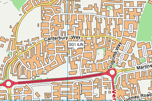 SG1 4JN map - OS VectorMap District (Ordnance Survey) SG1 4JN map - OS VectorMap District (Ordnance Survey)