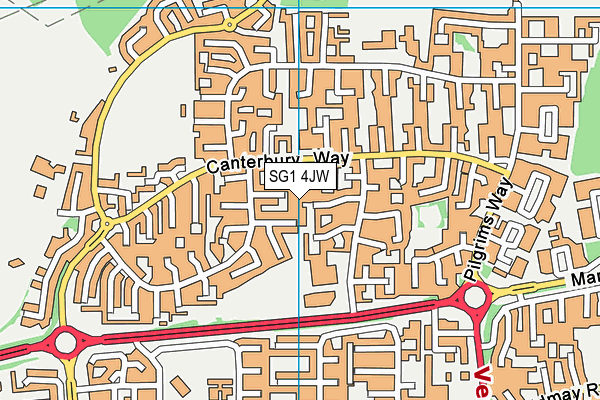 SG1 4JW map - OS VectorMap District (Ordnance Survey) SG1 4JW map - OS VectorMap District (Ordnance Survey)