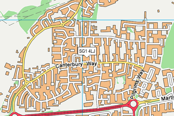 SG1 4LJ map - OS VectorMap District (Ordnance Survey) SG1 4LJ map - OS VectorMap District (Ordnance Survey)