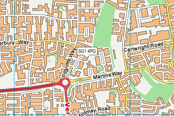 SG1 4PQ map - OS VectorMap District (Ordnance Survey) SG1 4PQ map - OS VectorMap District (Ordnance Survey)
