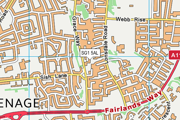 SG1 5AL map - OS VectorMap District (Ordnance Survey) SG1 5AL map - OS VectorMap District (Ordnance Survey)