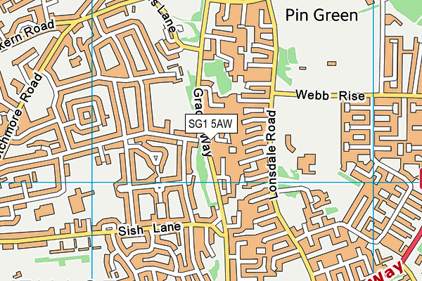 SG1 5AW map - OS VectorMap District (Ordnance Survey) SG1 5AW map - OS VectorMap District (Ordnance Survey)