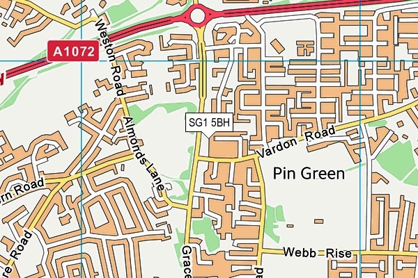 SG1 5BH map - OS VectorMap District (Ordnance Survey) SG1 5BH map - OS VectorMap District (Ordnance Survey)