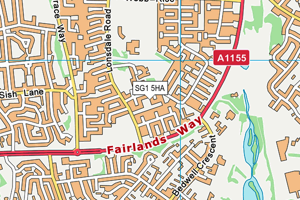 SG1 5HA map - OS VectorMap District (Ordnance Survey) SG1 5HA map - OS VectorMap District (Ordnance Survey)