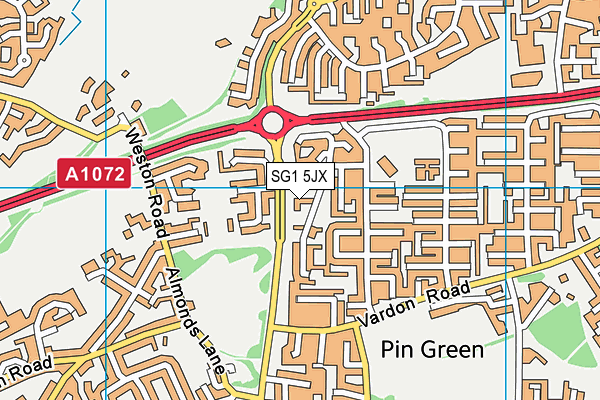 SG1 5JX map - OS VectorMap District (Ordnance Survey) SG1 5JX map - OS VectorMap District (Ordnance Survey)