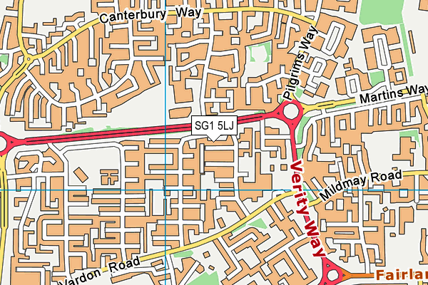 SG1 5LJ map - OS VectorMap District (Ordnance Survey) SG1 5LJ map - OS VectorMap District (Ordnance Survey)