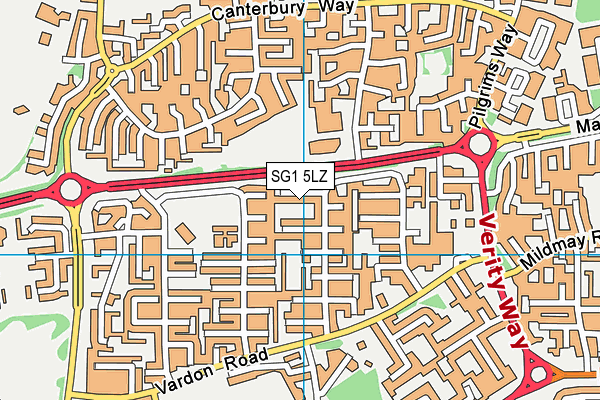 SG1 5LZ map - OS VectorMap District (Ordnance Survey) SG1 5LZ map - OS VectorMap District (Ordnance Survey)