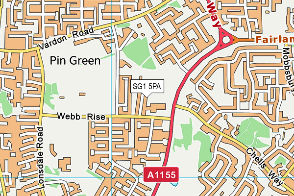 SG1 5PA map - OS VectorMap District (Ordnance Survey) SG1 5PA map - OS VectorMap District (Ordnance Survey)
