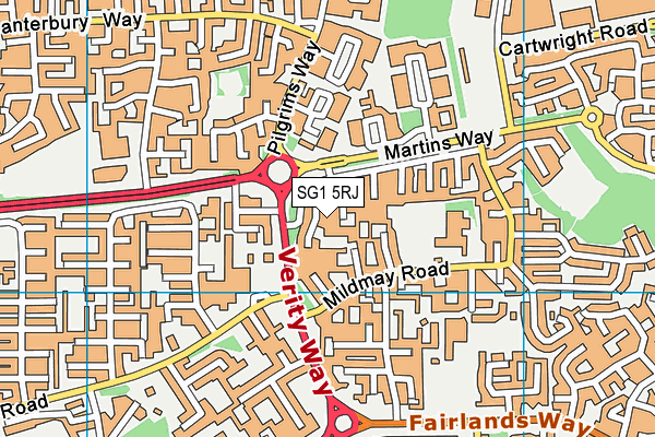 SG1 5RJ map - OS VectorMap District (Ordnance Survey) SG1 5RJ map - OS VectorMap District (Ordnance Survey)
