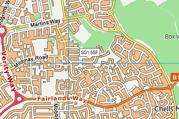 SG1 5SF map - OS VectorMap District (Ordnance Survey) SG1 5SF map - OS VectorMap District (Ordnance Survey)