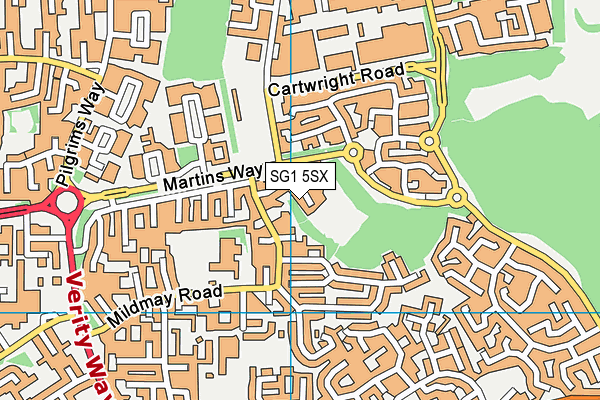 SG1 5SX map - OS VectorMap District (Ordnance Survey) SG1 5SX map - OS VectorMap District (Ordnance Survey)