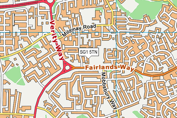 SG1 5TN map - OS VectorMap District (Ordnance Survey) SG1 5TN map - OS VectorMap District (Ordnance Survey)