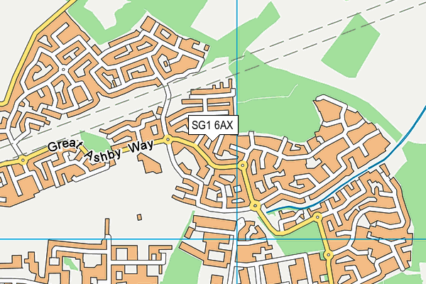 SG1 6AX map - OS VectorMap District (Ordnance Survey) SG1 6AX map - OS VectorMap District (Ordnance Survey)