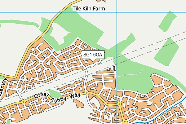 SG1 6GA map - OS VectorMap District (Ordnance Survey) SG1 6GA map - OS VectorMap District (Ordnance Survey)