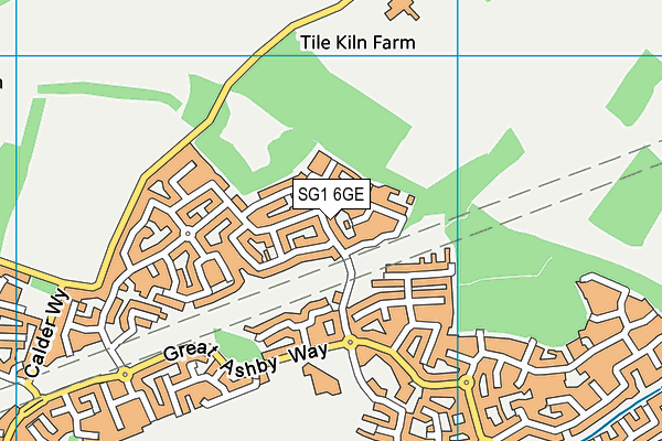 SG1 6GE map - OS VectorMap District (Ordnance Survey)