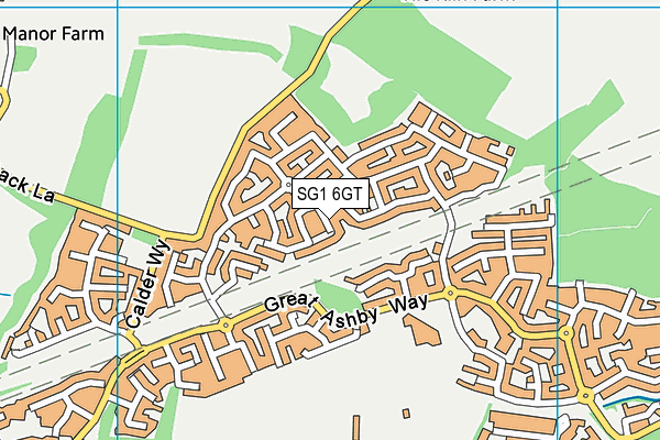 SG1 6GT map - OS VectorMap District (Ordnance Survey) SG1 6GT map - OS VectorMap District (Ordnance Survey)