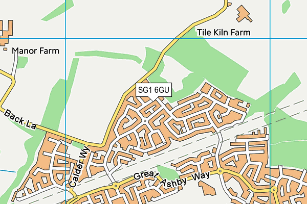 SG1 6GU map - OS VectorMap District (Ordnance Survey) SG1 6GU map - OS VectorMap District (Ordnance Survey)