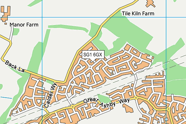 SG1 6GX map - OS VectorMap District (Ordnance Survey) SG1 6GX map - OS VectorMap District (Ordnance Survey)