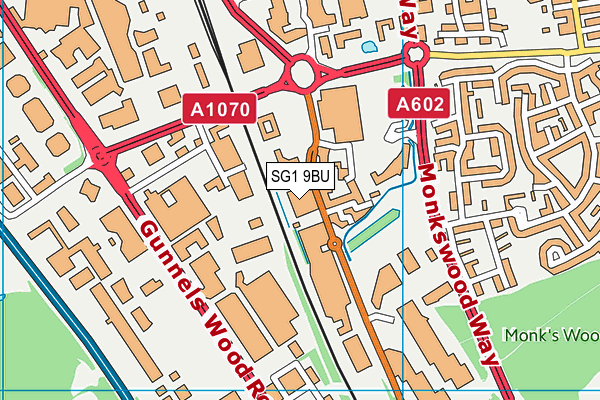 SG1 9BU map - OS VectorMap District (Ordnance Survey) SG1 9BU map - OS VectorMap District (Ordnance Survey)