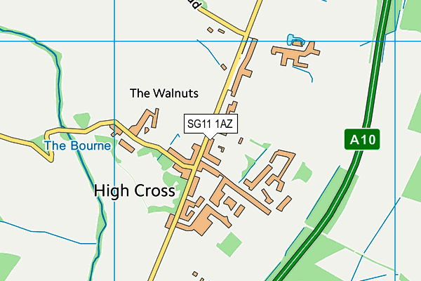 SG11 1AZ map - OS VectorMap District (Ordnance Survey)