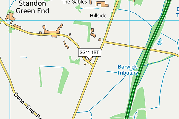 SG11 1BT map - OS VectorMap District (Ordnance Survey)